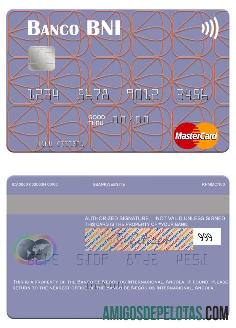 Angola Banco de Nego╠ücios Internacional mastercard desain