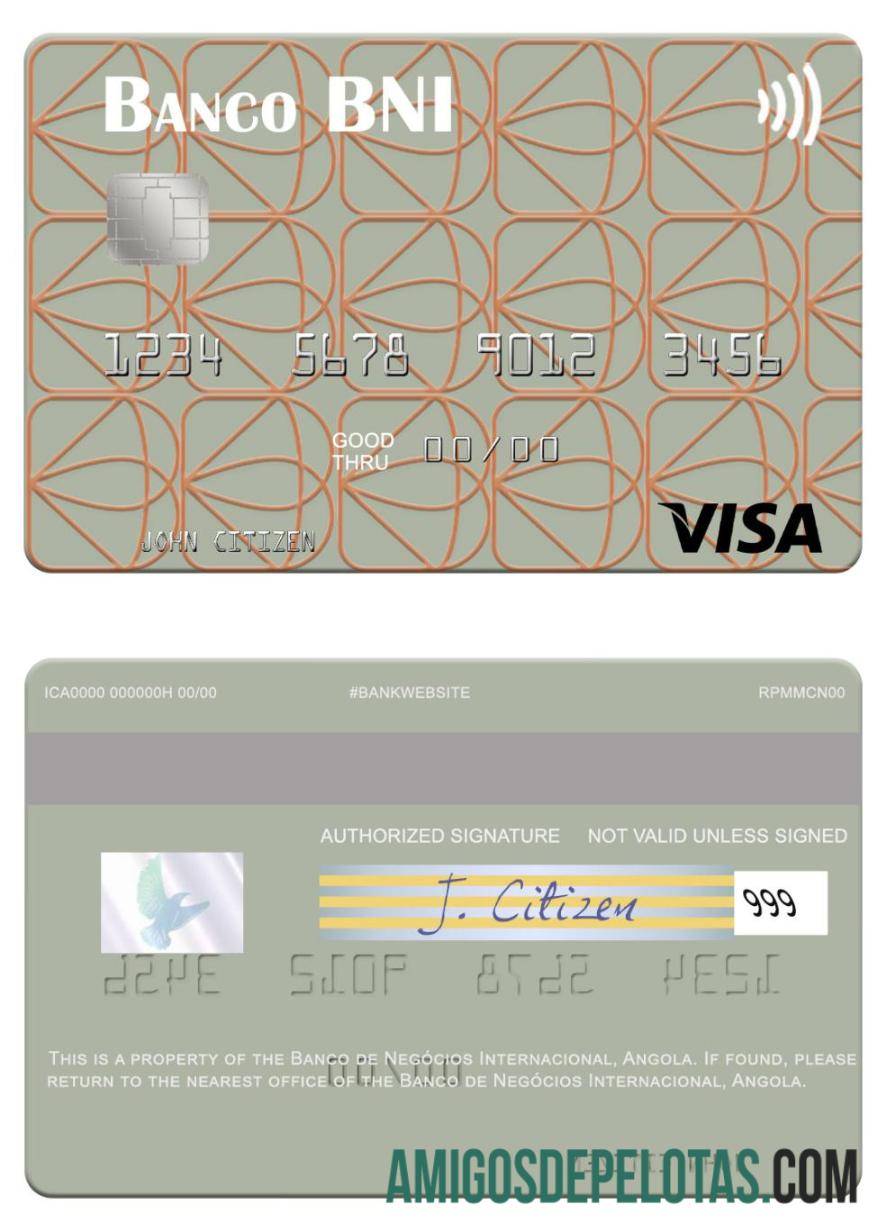 Angola Banco de Nego╠ücios Internacional visa kartu makering