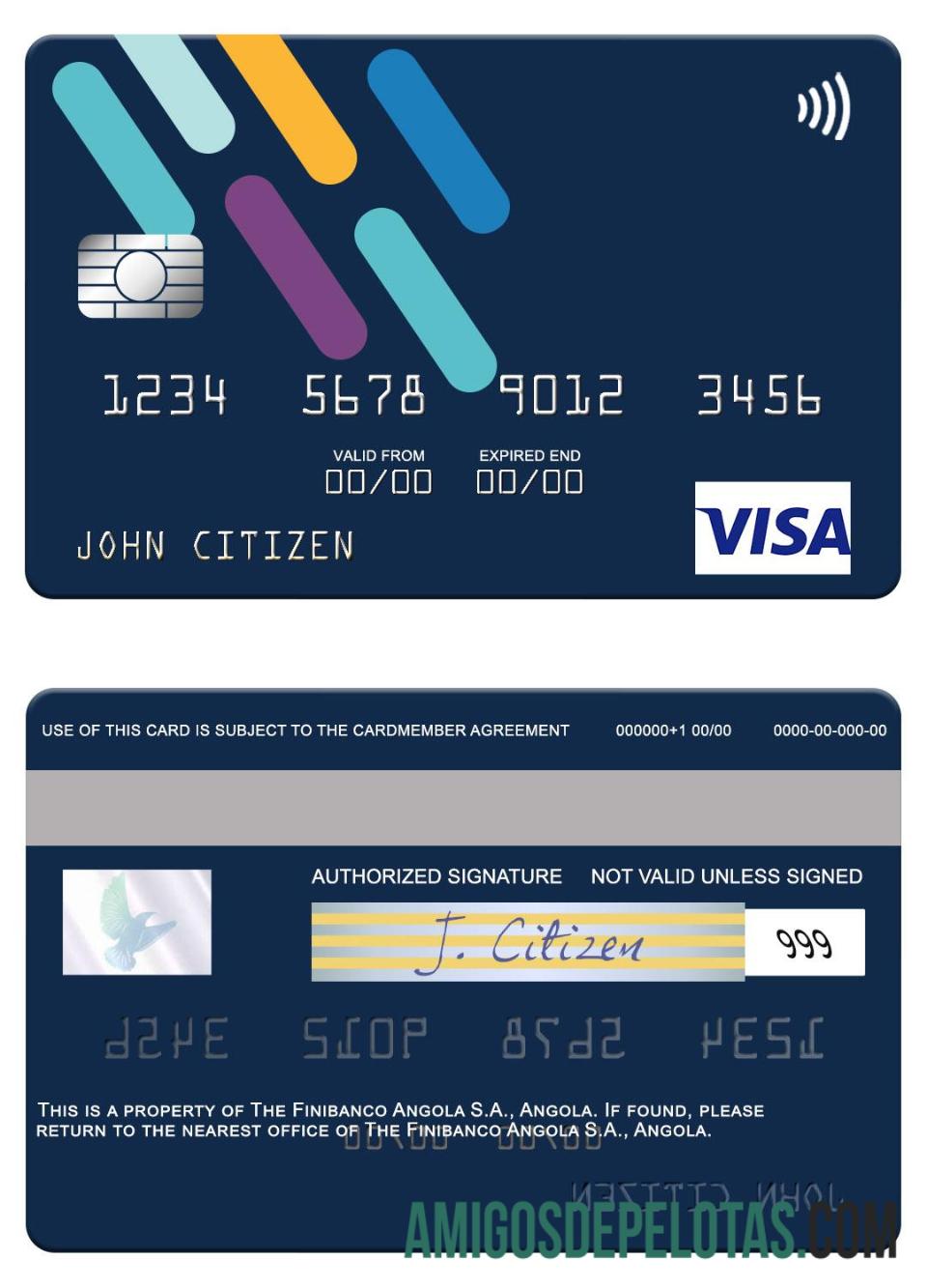 Angola Finibanco Angola S.A. visa kartu templat