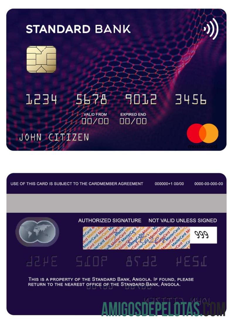 Angola standar bank mastercard desain
