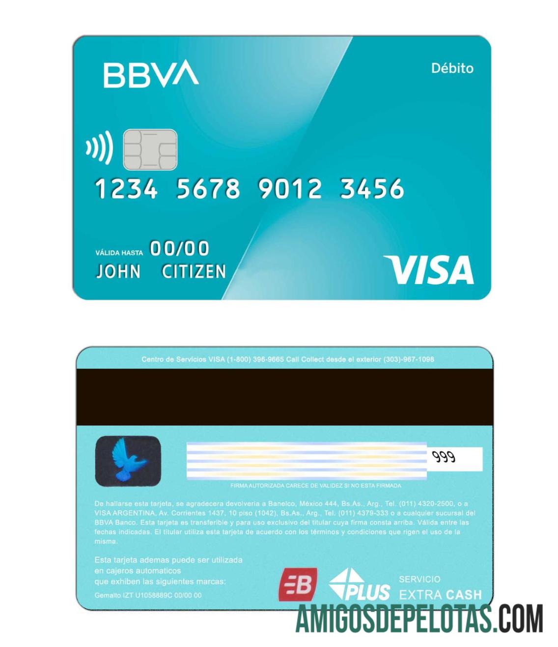 Argentina BBVA bank visa Debit kartu makering
