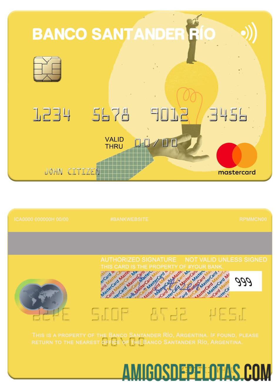 Argentina Banco Santander Ri╠üo mastercard makering