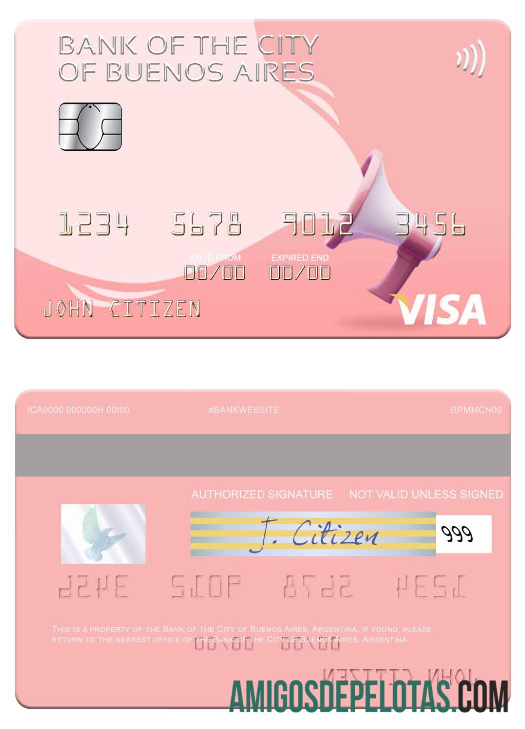 Argentina bank of the City of Buenos Aires visa kartu pratinjau