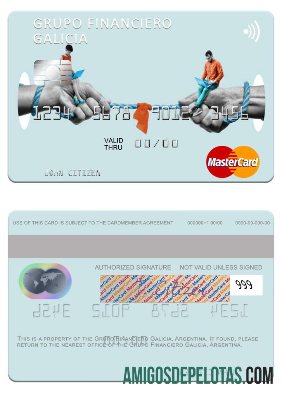 Argentina Grupo Financiero Galicia mastercard desain