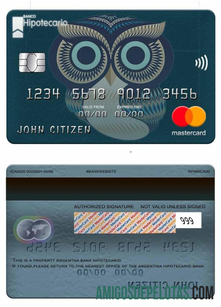 Argentina Hipotecario bank mastercard templat