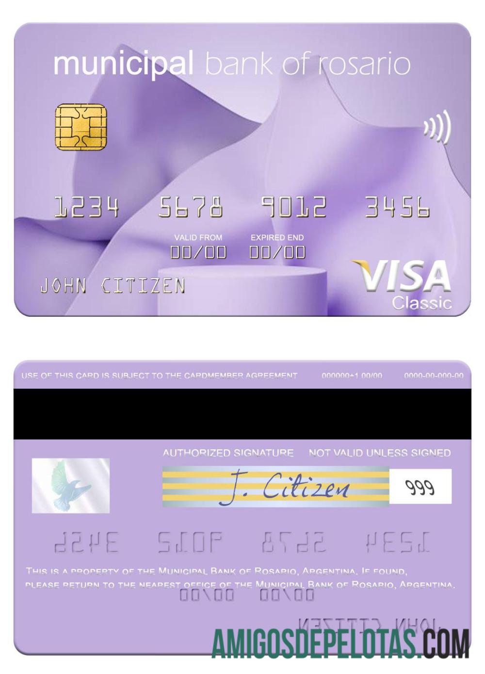 Argentina Municipal bank of Rosario visa kartu pratinjau