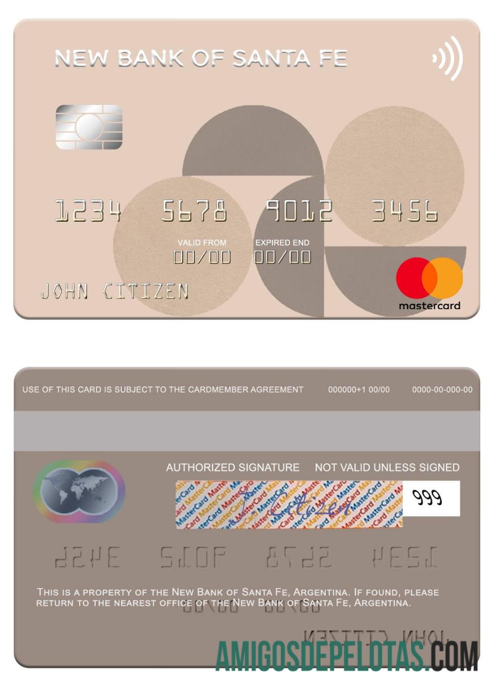 Argentina Baru bank of Santa Fe mastercard pratinjau