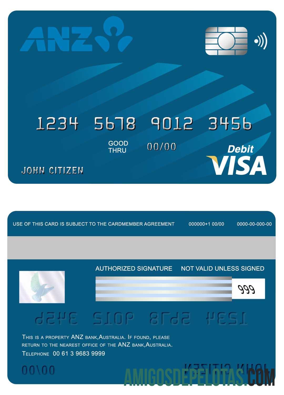 Australia ANZ bank visa kartu makering