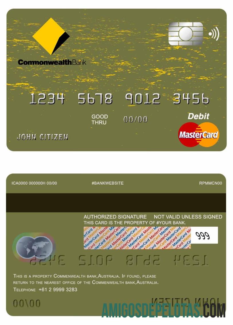 Australia Commonwealth bank master kartu makering