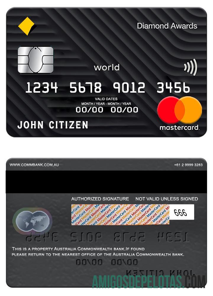 Australia Commonwealth bank mastercard templat