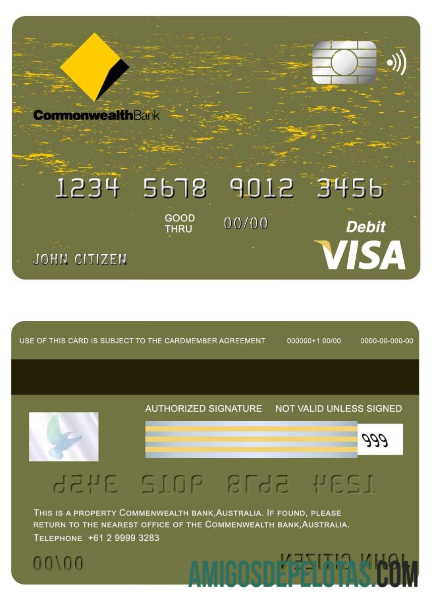 Australia Commonwealth bank visa kartu makering