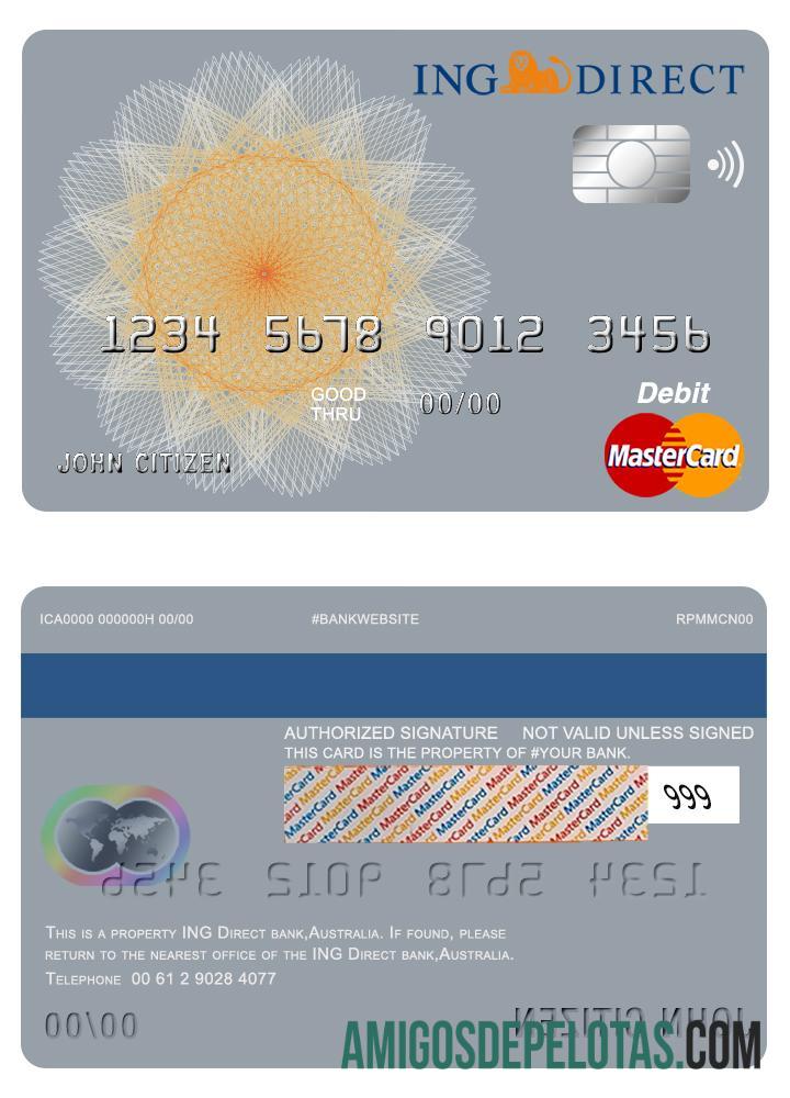 Australia Ing Direct bank master kartu pratinjau