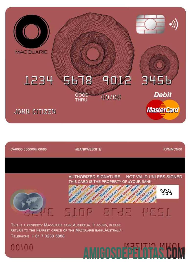 Australia Macquarie bank mastercard makering