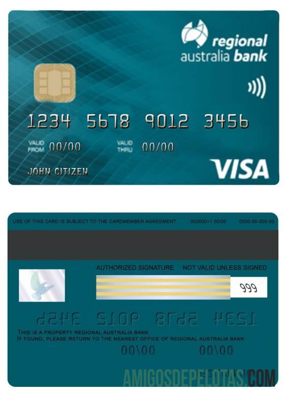 Australia Regional bank visa kartu pratinjau
