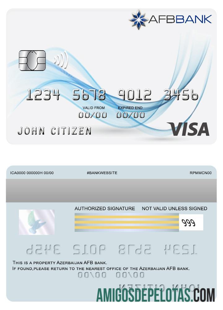 Azerbaijan AFB bank visa kartu sampel
