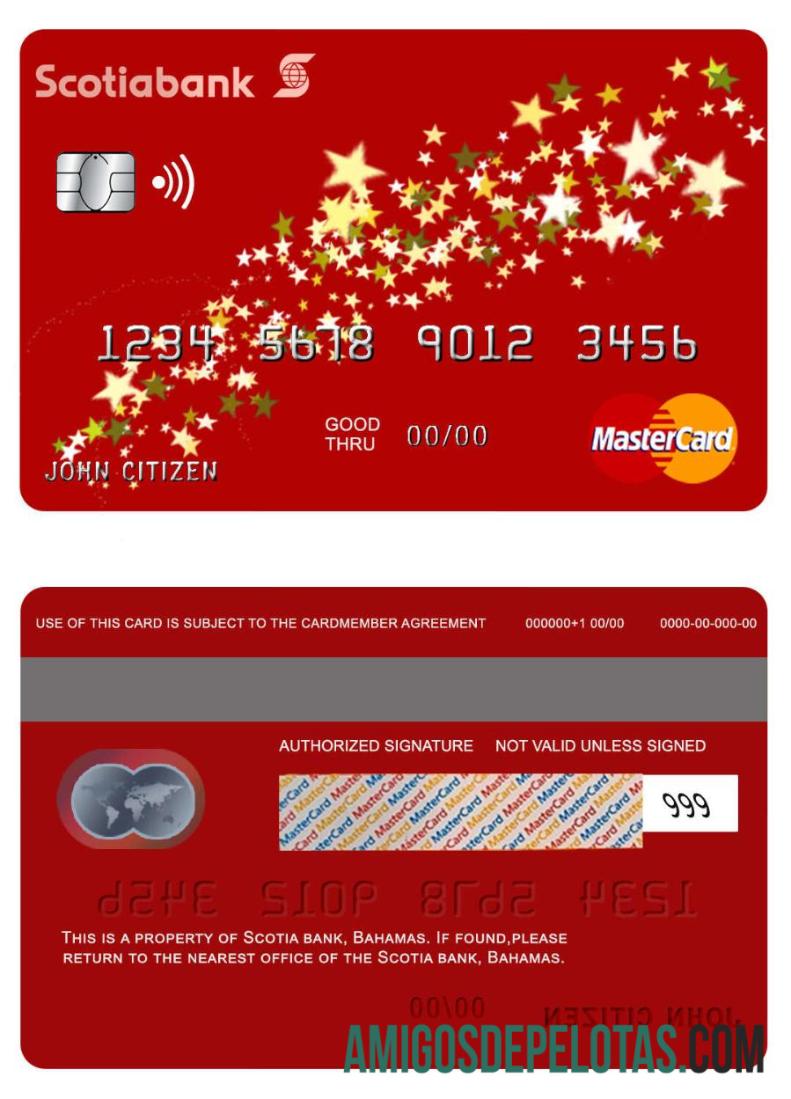 Bahama Scotia bank mastercard desain
