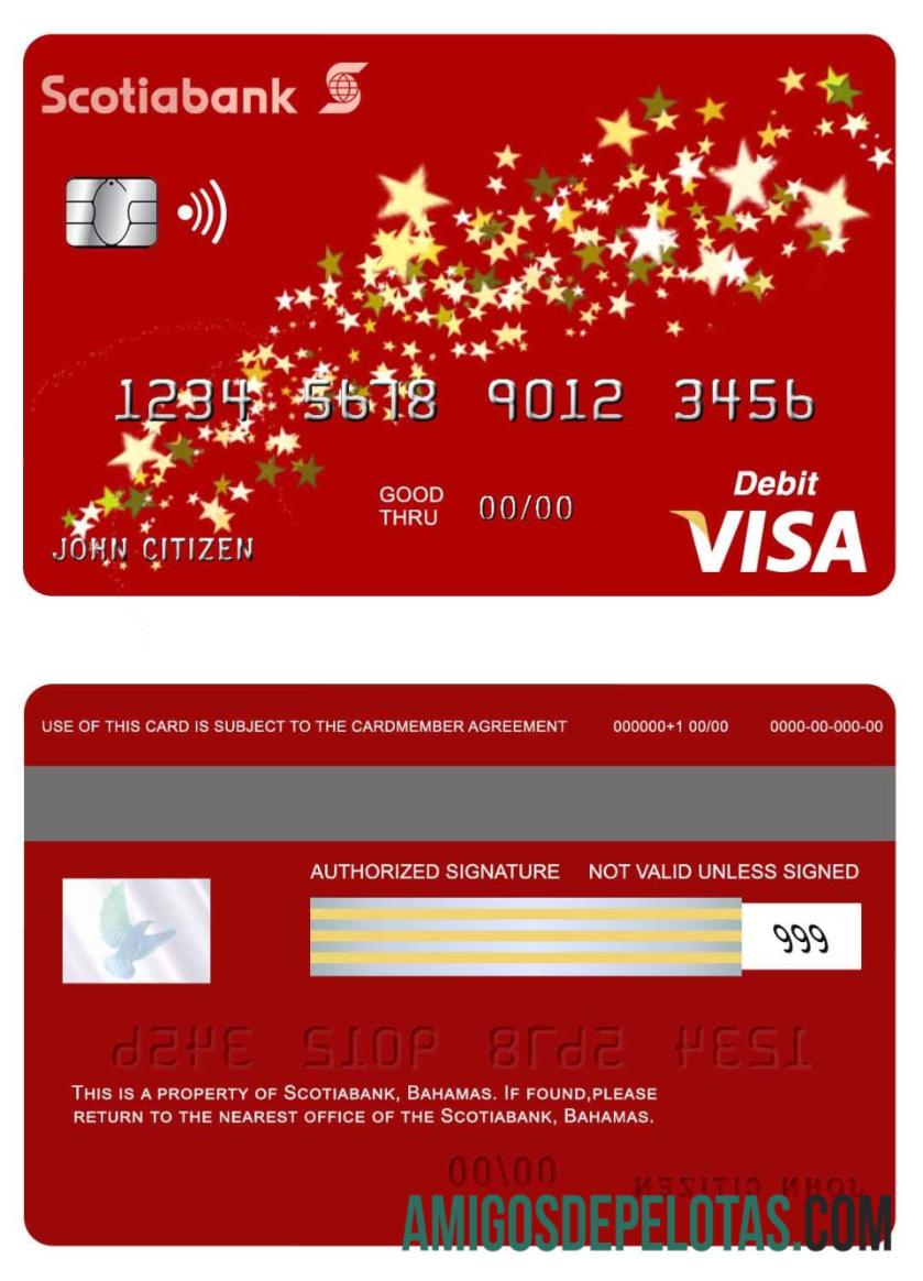 Bahama Scotia bank visa Debit pratinjau