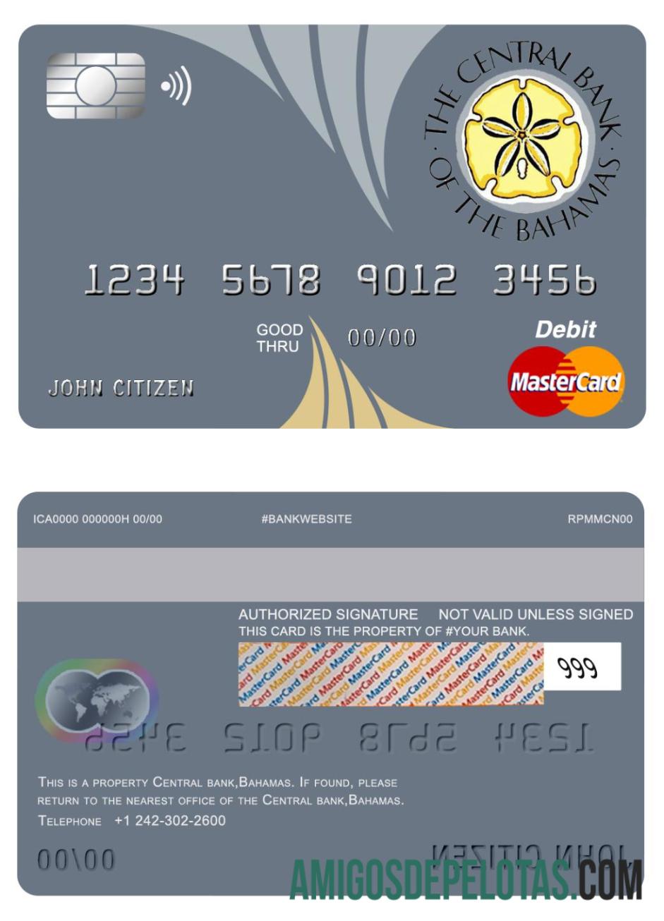 Bahama The Central bank mastercard sampel