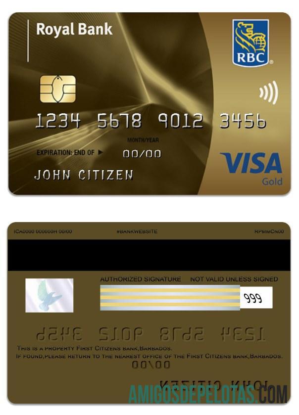 Barbados Royal bank visa gold sampel