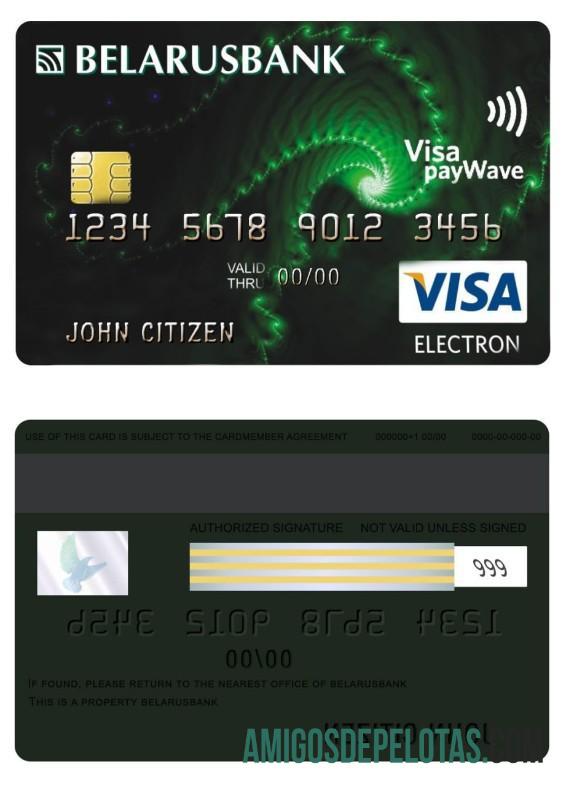Belarus bank visa electron kartu sampel