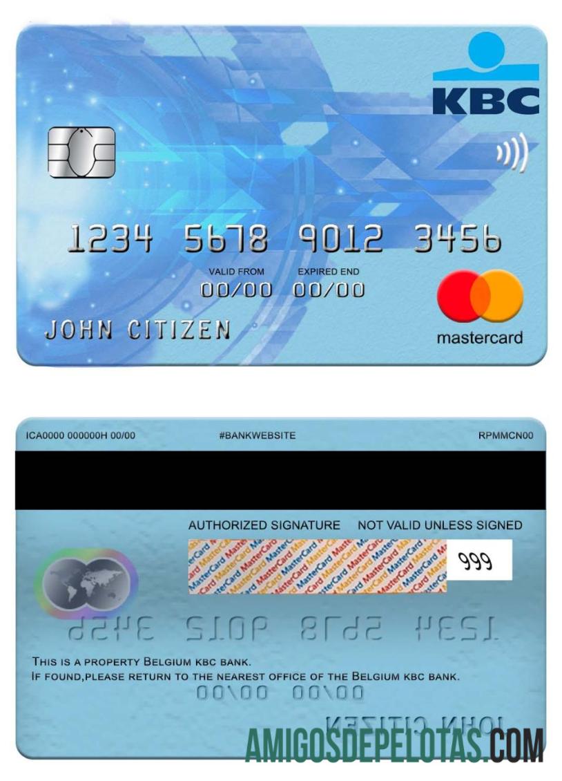 Belgia KBC bank mastercard sampel