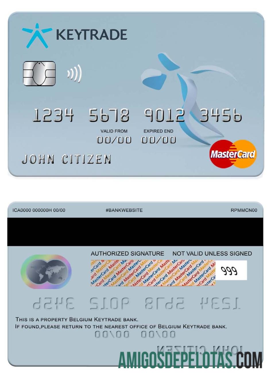 Belgia Keytrade bank mastercard templat