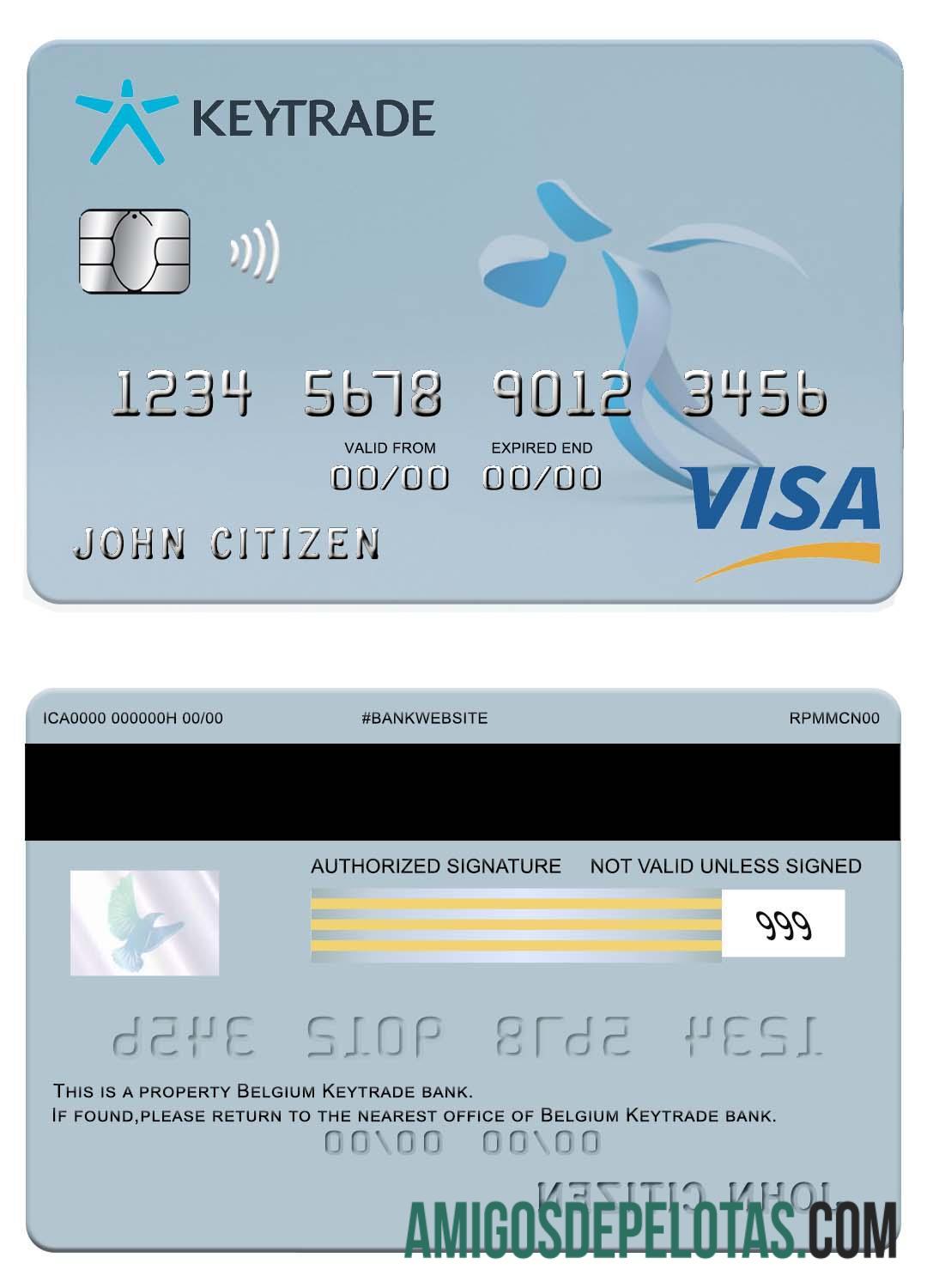 Belgia Keytrade bank visa kartu makering