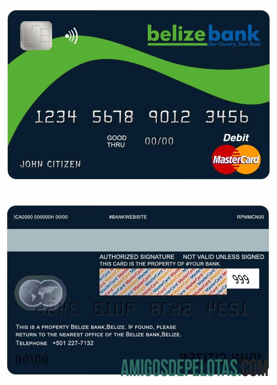 Belize Belize bank mastercard desain