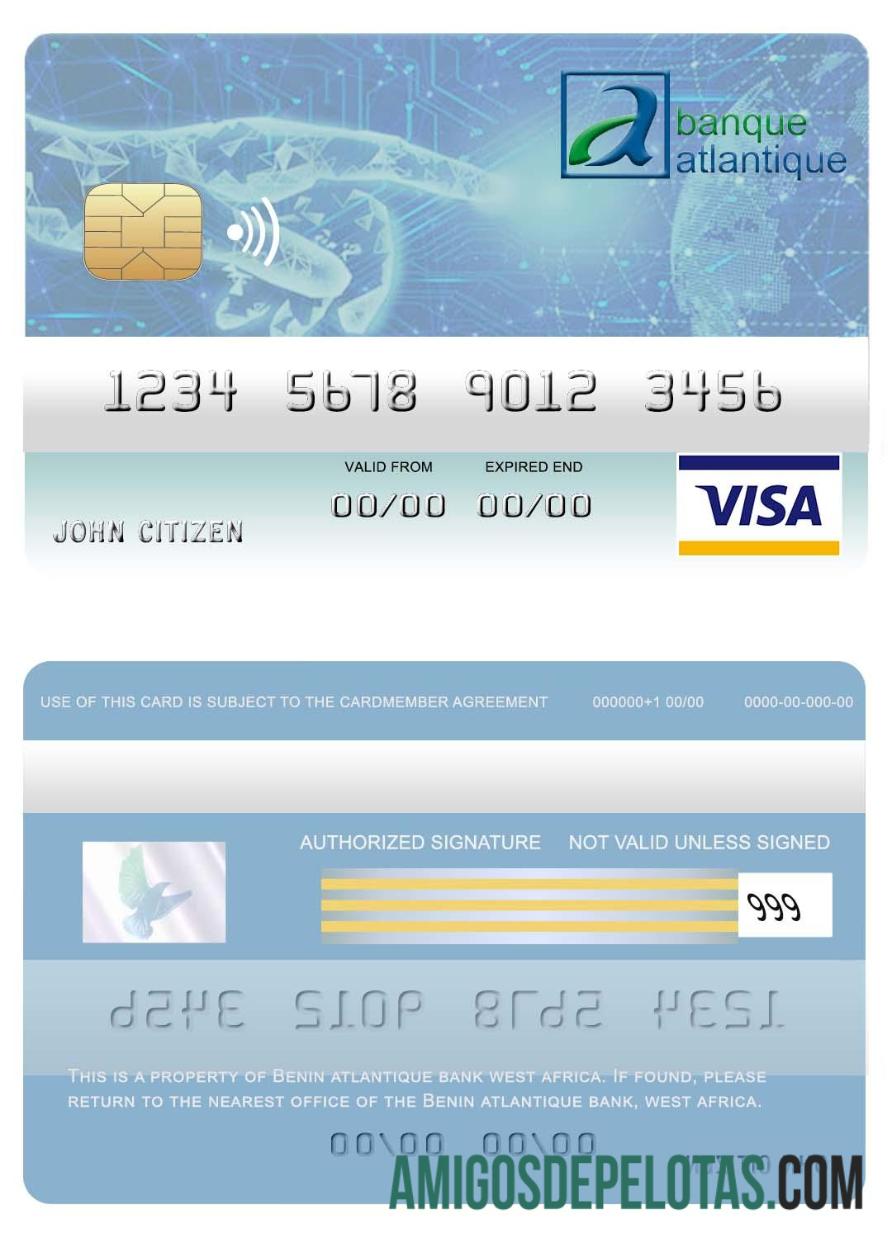 Benin Atlantique bank visa kartu templat