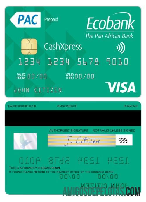 Benin Ecobank visa cashxpress kartu desain