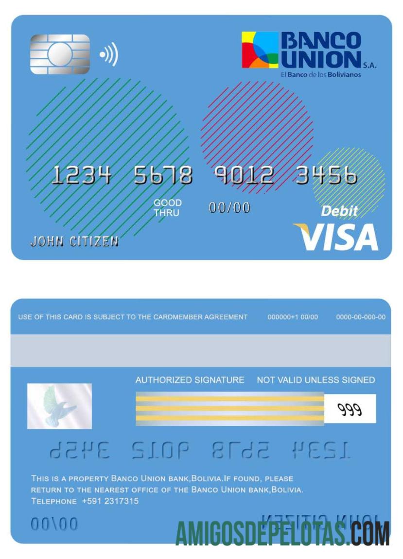 Bolivia Banco serikat bank visa kartu pratinjau
