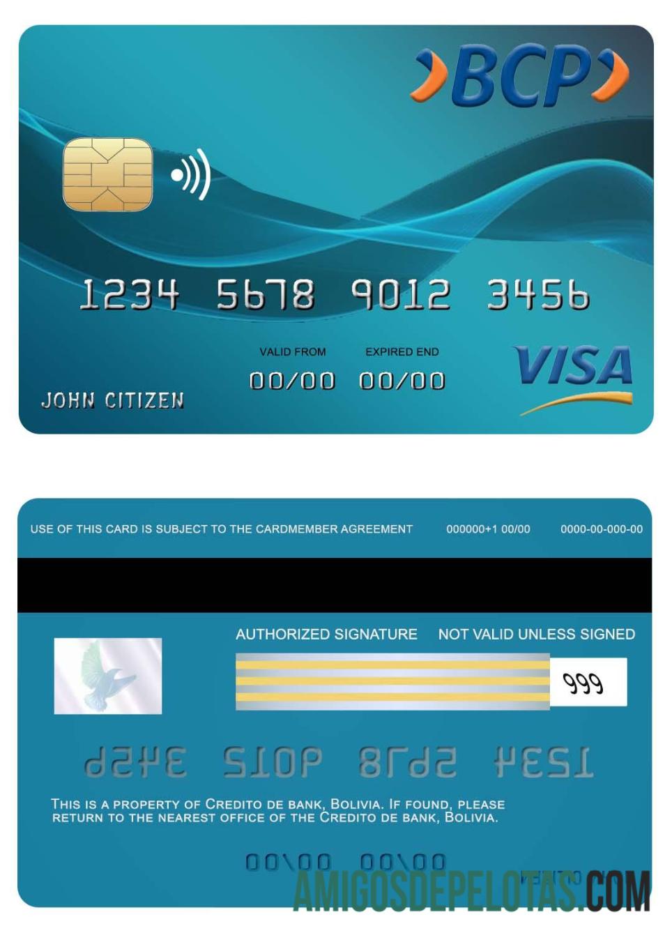 Bolovia Credito bank visa kartu pratinjau
