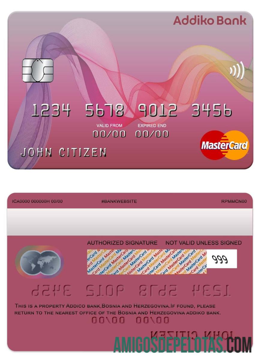 Bosnia dan Herzegovina Addiko bank mastercard makering