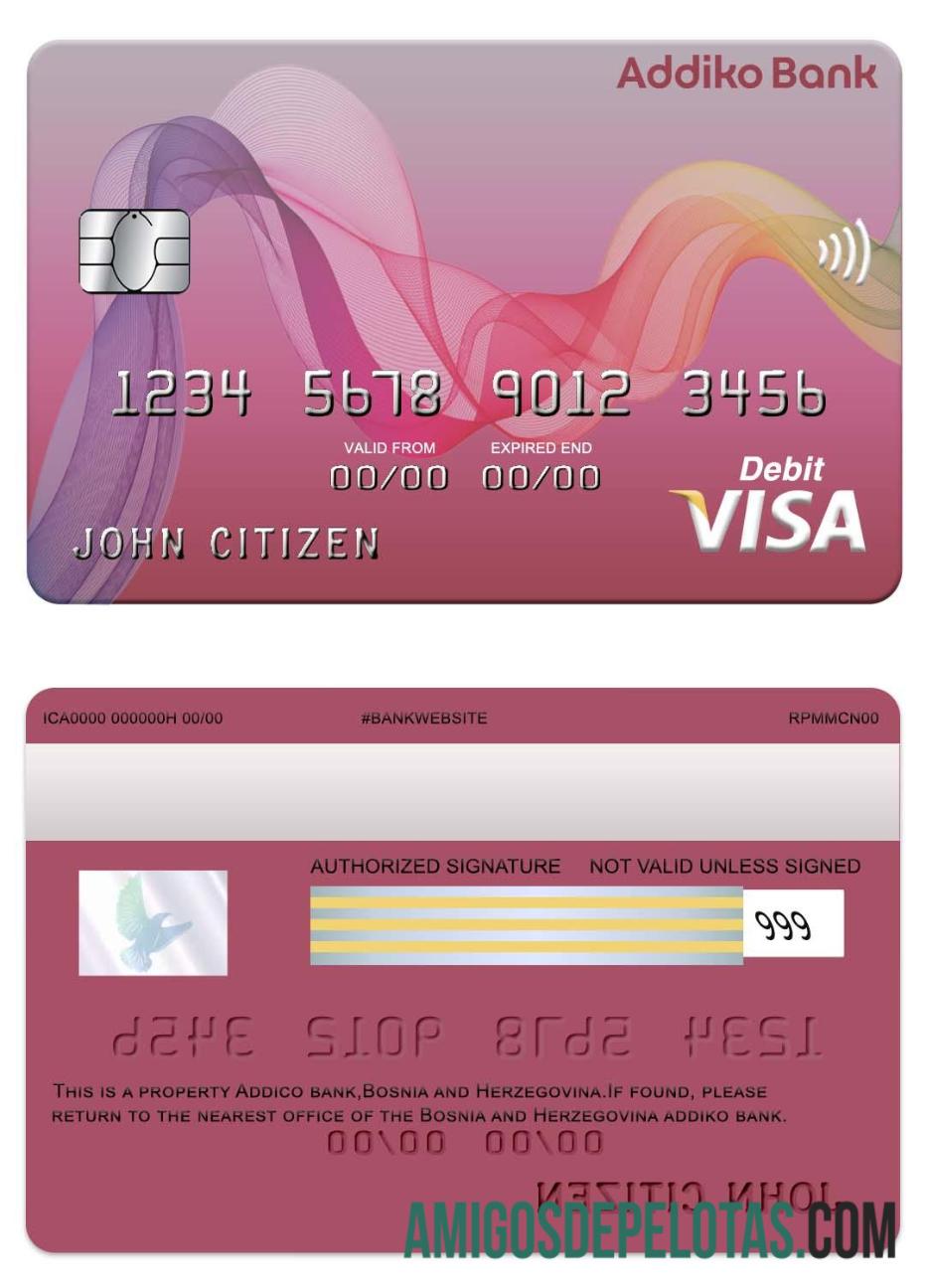 Bosnia dan Herzegovina Addiko bank visa kartu pratinjau