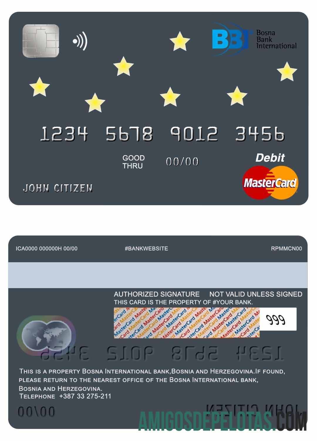 Bosnia dan Herzegovina Bosna International bank mastercard pratinjau