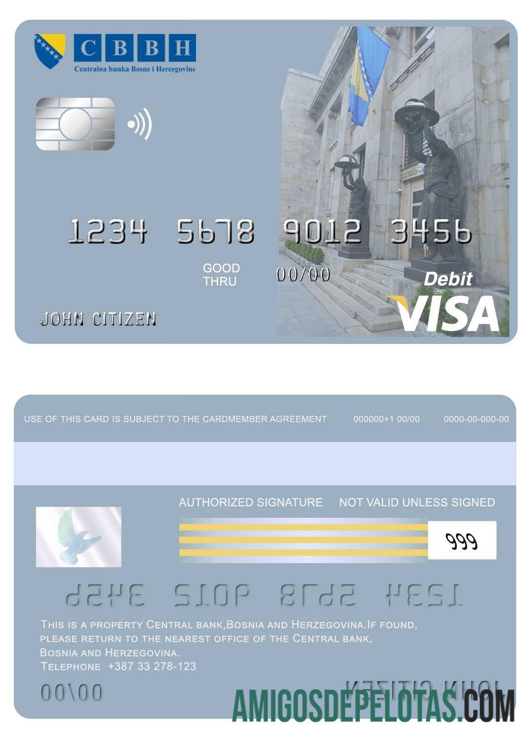 Bosnia dan Herzegovina Central bank visa kartu pratinjau