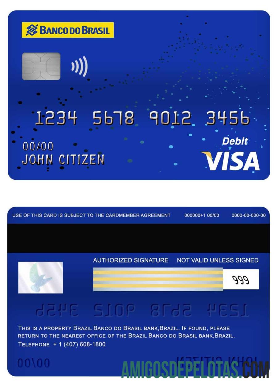 Brasil Banco do Brasil bank visa Debit kartu desain