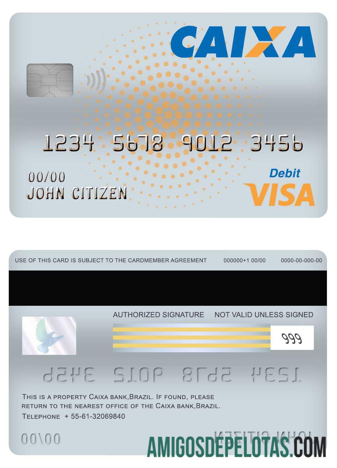 Brasil Caixa bank visa Debit kartu desain
