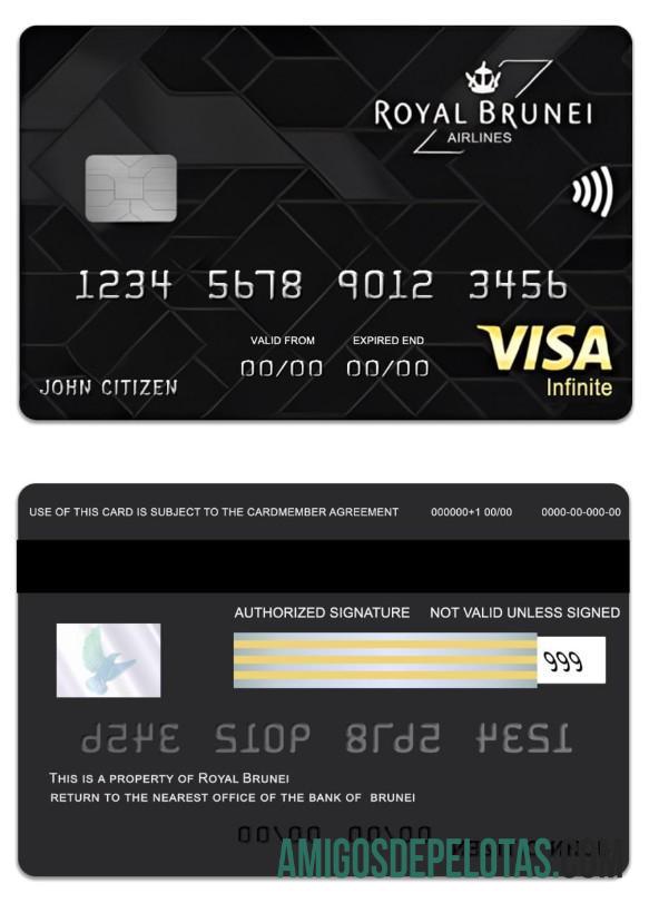 Brunei Baiduri bank Royal Brunei visa Infinite Kredit kartu sampel