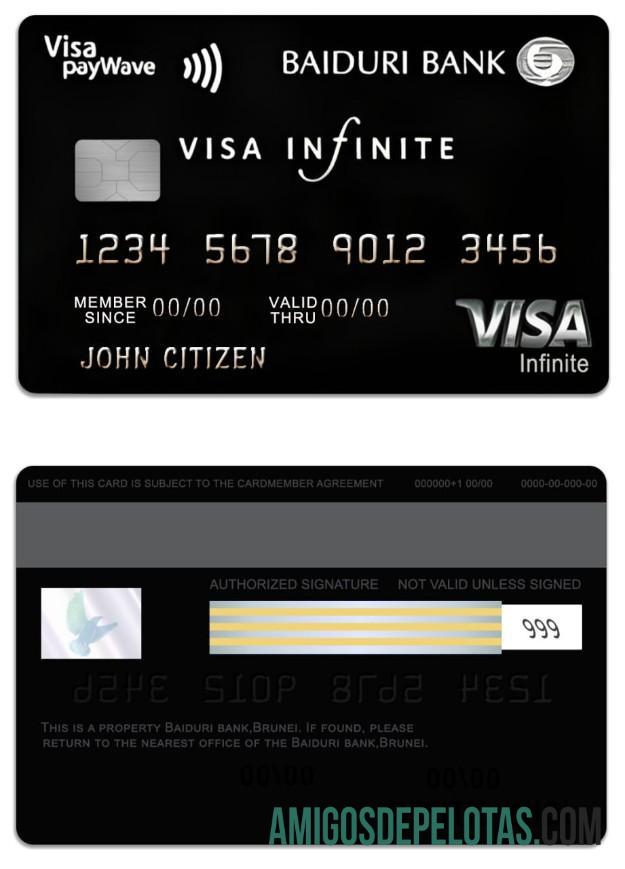 Brunei Baiduri bank visa Infinite Kredit kartu desain