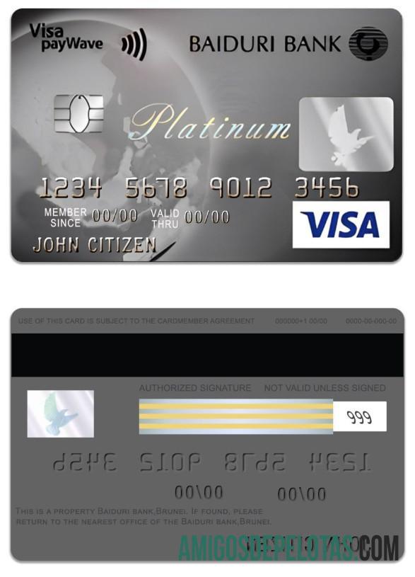 Brunei Baiduri bank visa Platinum Kredit kartu makering