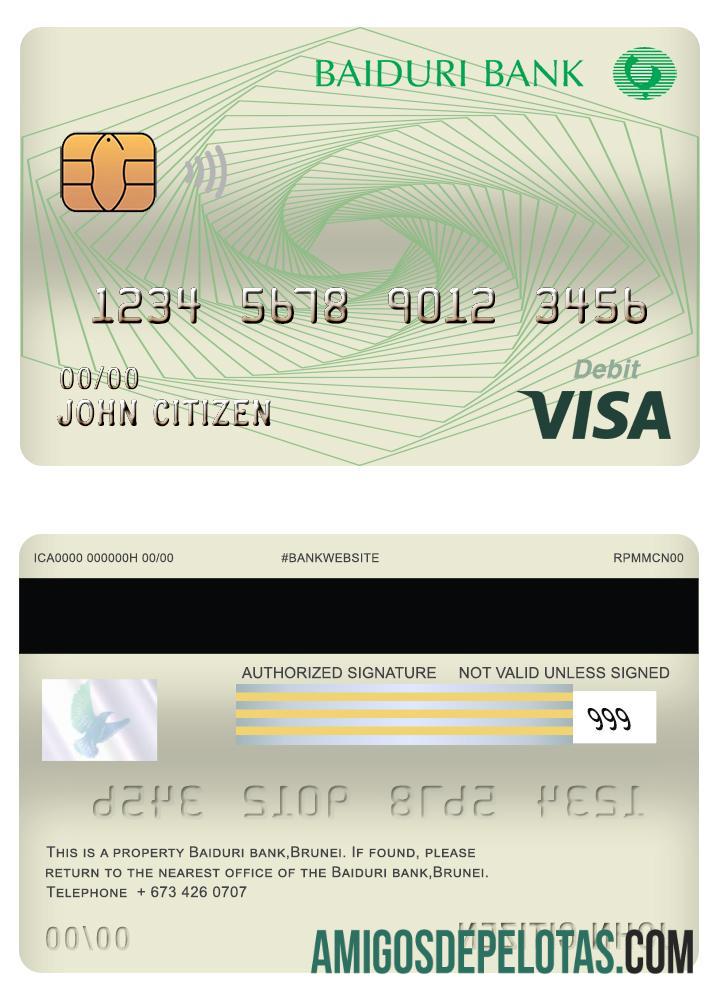 Brunei Baiduri bank visa kartu Debit kartu pratinjau