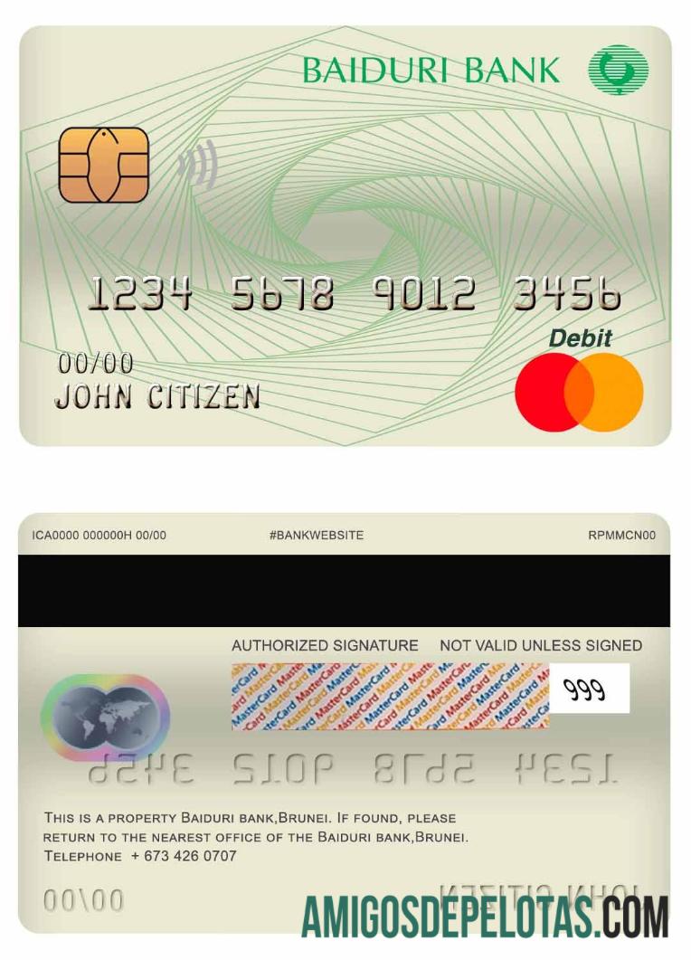 Brunei Baiduri bank master Debit kartu makering