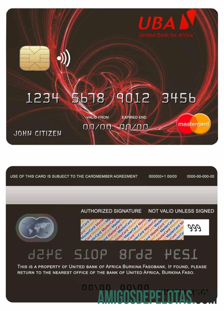 Burkina Faso United bank Africa mastercard makering