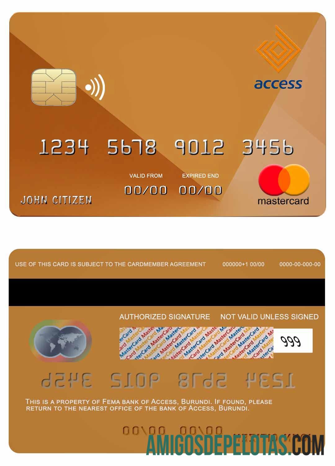 Burundi Access bank mastercard makering