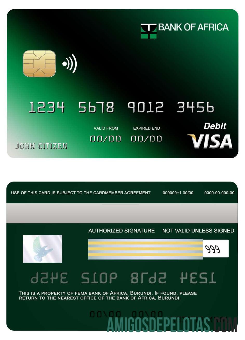 Burundi Africa bank visa kartu pratinjau