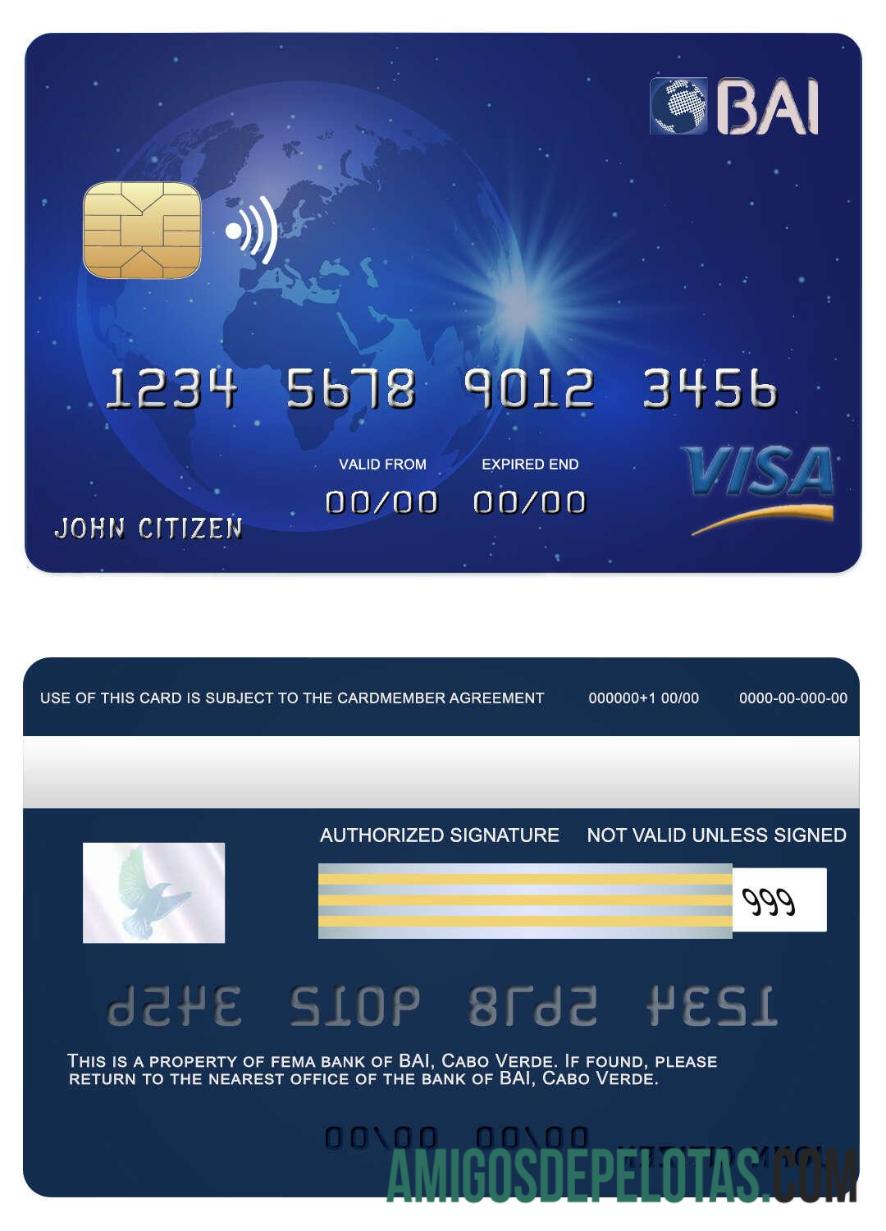 Tanjung Verde BAI bank visa kartu desain