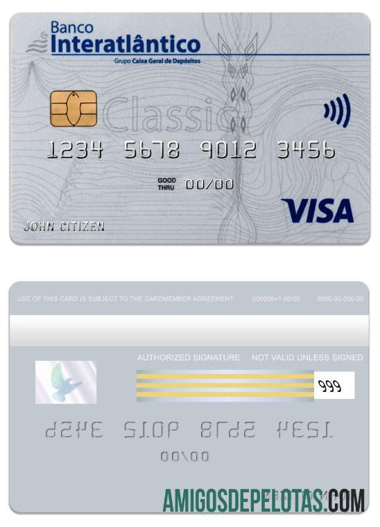 Tanjung Verde Banco Interatiantico bank visa classic kartu templat