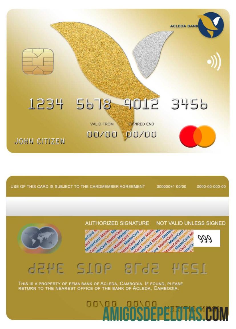 Kamboja Acleda bank mastercard desain