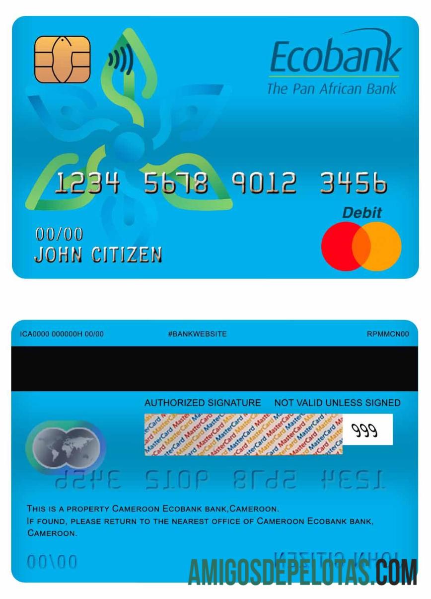 Kamerun Ecobank bank master Debit kartu pratinjau